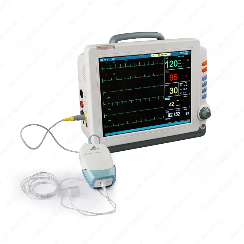 Factory Cardiac NIBP Monitoring System with Etco2 12 Inches Patient China Multi-Parameter Monitor