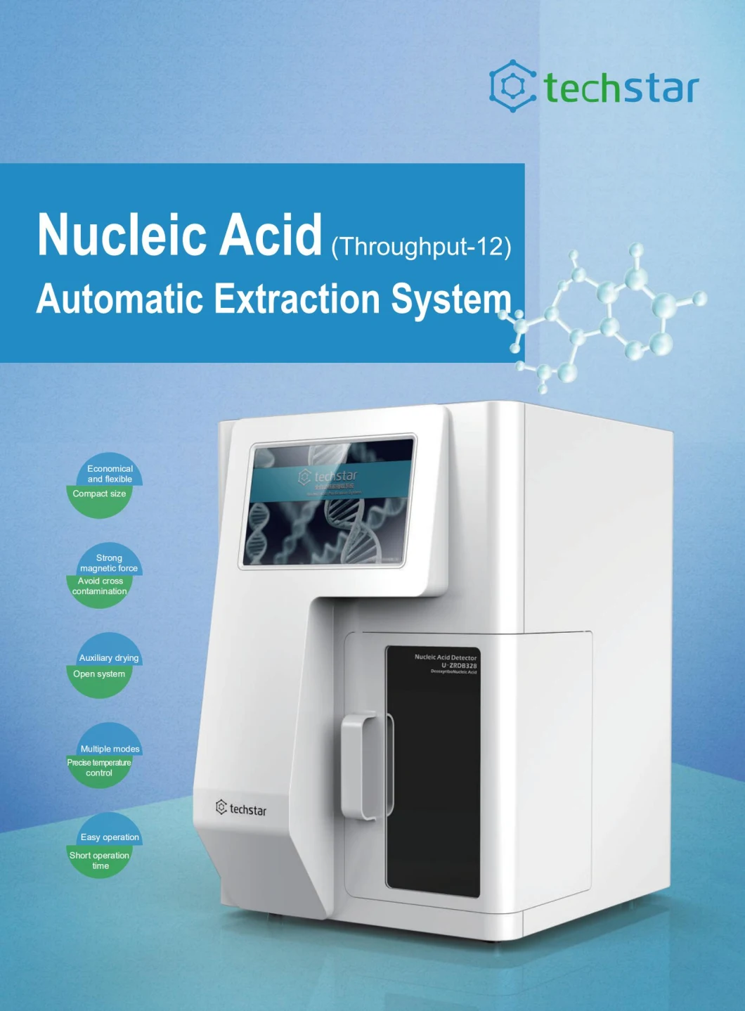 Techstar Automatic Nucleic Acid Extraction Instruments Yc701 Diagnostic Rapid Kit