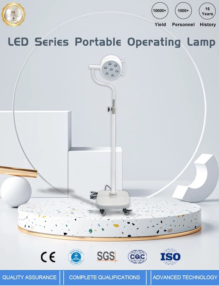 Portable Surgical Equipment Mobile LED Operating Shadowless Lamp Auxiliary Surgery Light for Hospital and Clinic Use