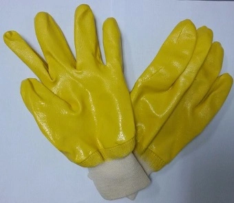 Nitrile Dipped Gloves Labor Protective Safety Work Glove Yellow